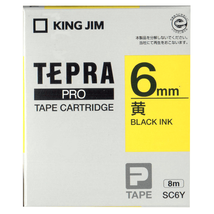 Tepra SC6Y / Chữ đen nền vàng 6mm
